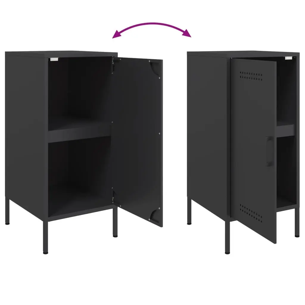 Black Industrial Sideboards Storage Cabinet 2 Piece 36W x 39D x 79H cm