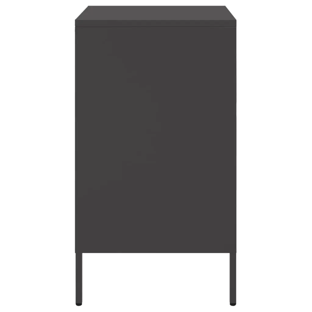 Bedside Cabinet 2 pcs Black 36x39x68 cm Industrial Storage Nightstand Table