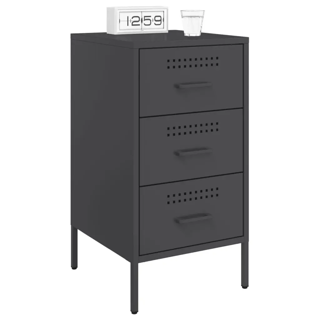Bedside Cabinets Industrial Style Black 36x39x68 cm 2 Piece
