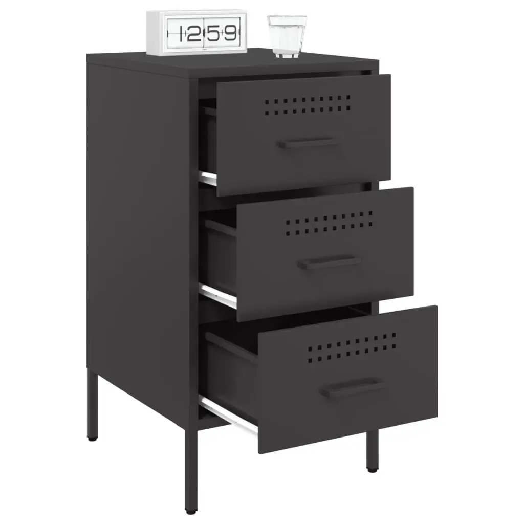 Bedside Cabinets Industrial Style Black 36x39x68 cm 2 Piece