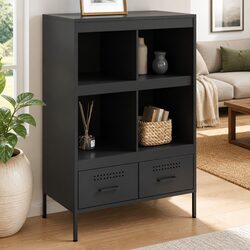 Your New Black Highboard Cabinet 68x39x101.5cm