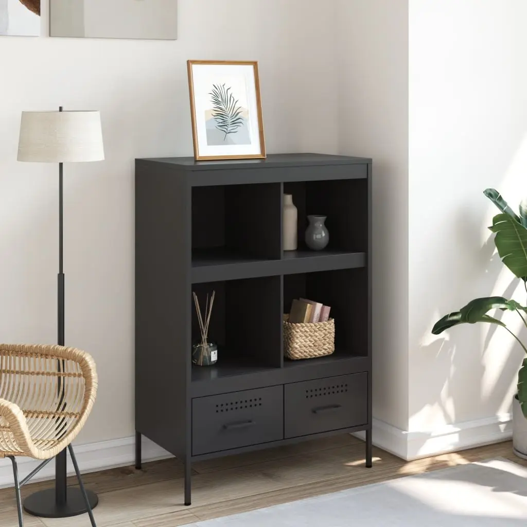 Black Highboard Cabinet 68x39x101.5cm