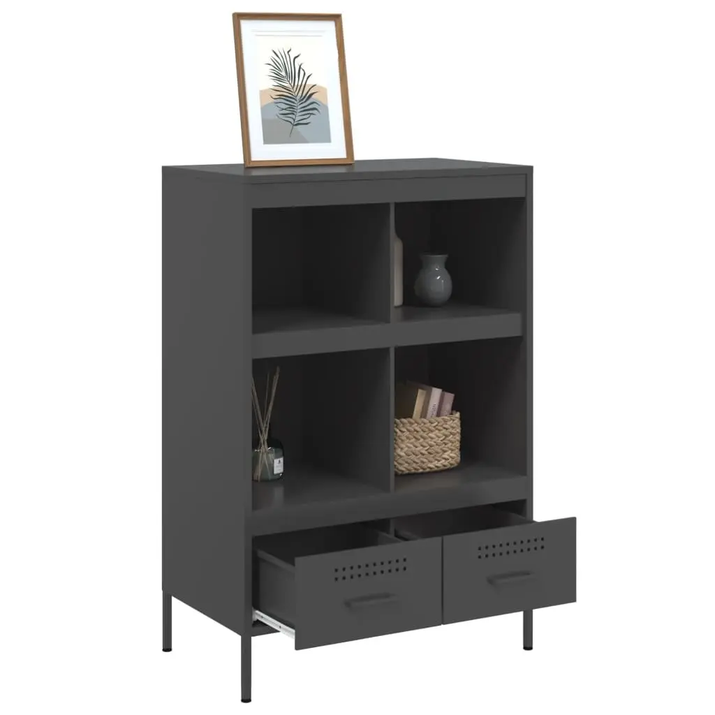 Black Highboard Cabinet 68x39x101.5cm
