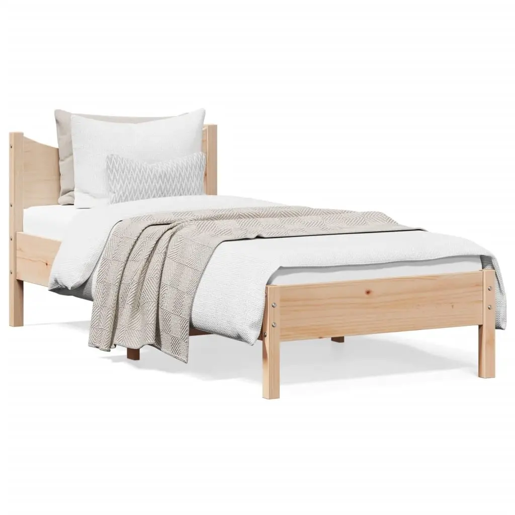 Solid Wood Pine Bed Frame Brown 90x190 cm