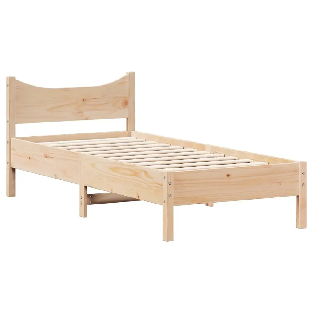 Solid Wood Pine Bed Frame Brown 90x190 cm