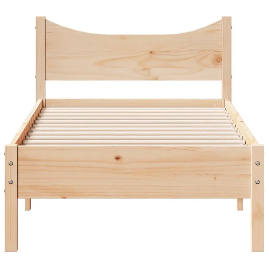 Solid Wood Pine Bed Frame Brown 90x190 cm