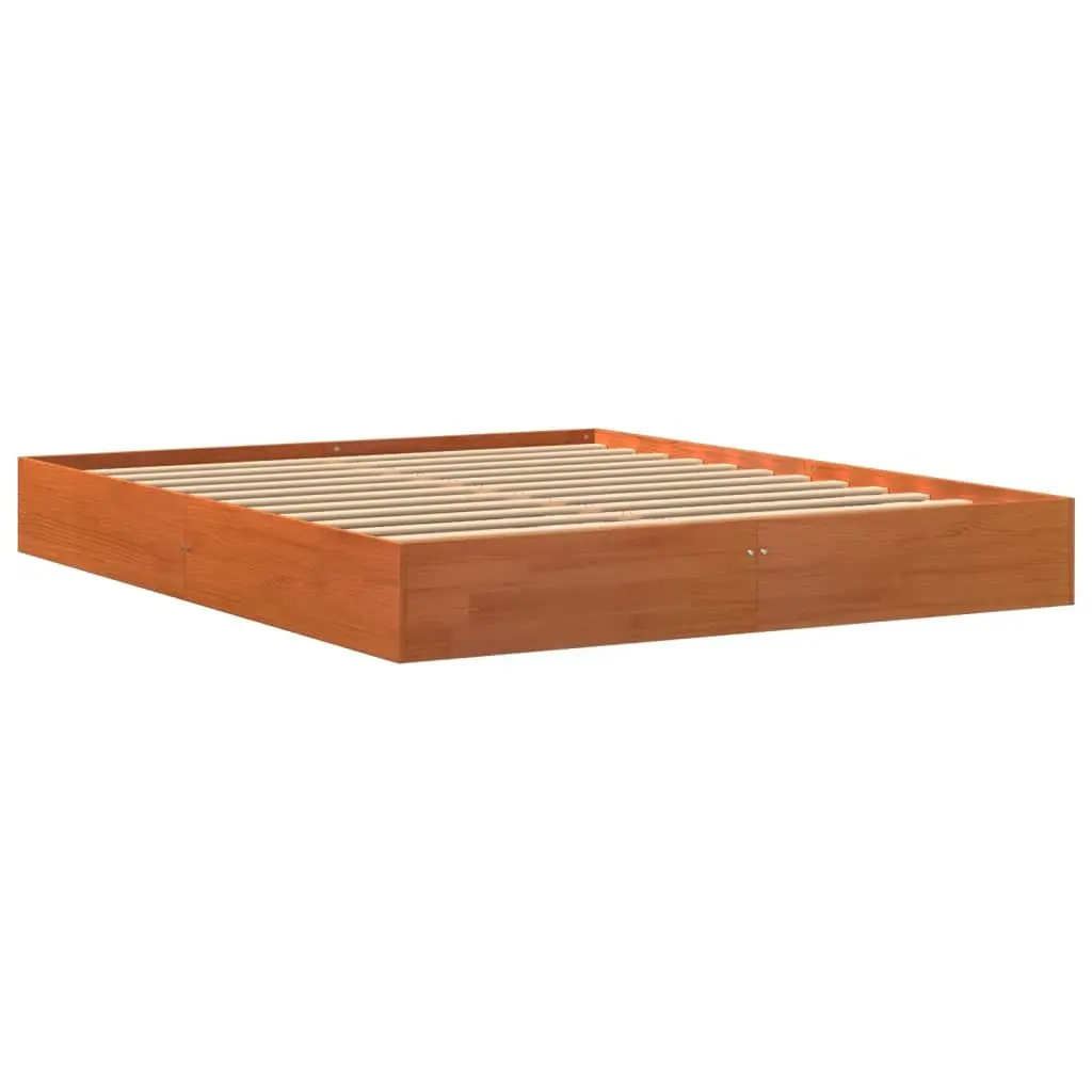 Bed Frame Solid Wood Pine Brown 150x200 cm Sleep Furniture Bedroom Platform
