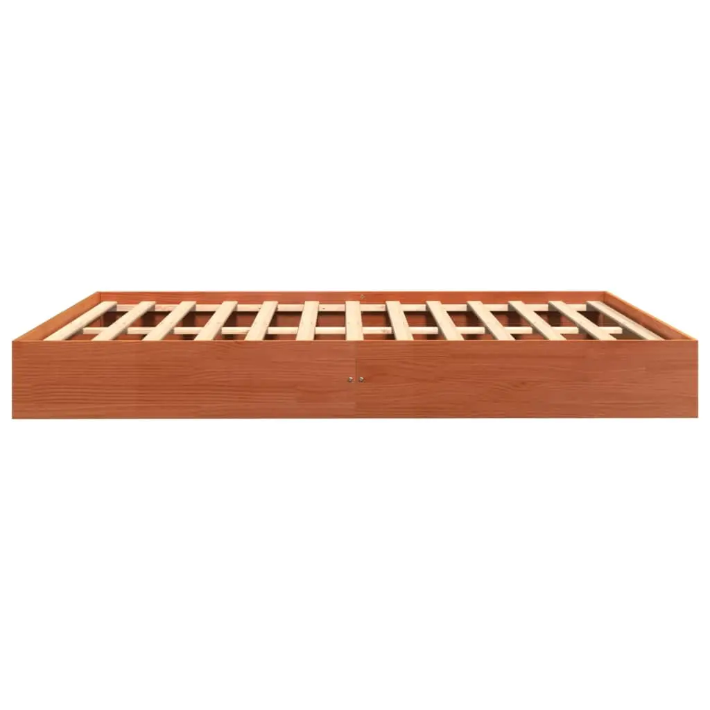 Bed Frame Solid Wood Pine Brown 150x200 cm Sleep Furniture Bedroom Platform