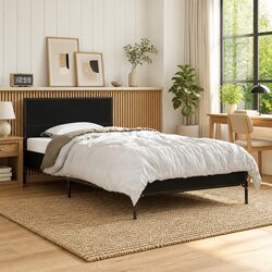 Your Cozy Black Bed Frame 90x190 cm Awaits
