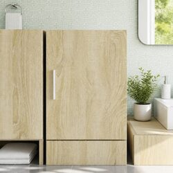 Wall Cabinet Brown Engineered Wood Storage Hanging Floating Bathroom Living Room