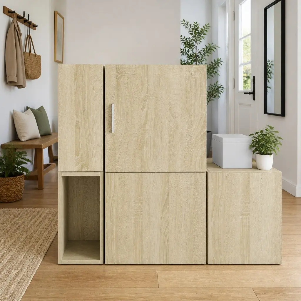 Wall Cabinet Brown Engineered Wood Floating Storage 40 x 42.5 x 40 cm