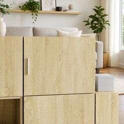 Wall Cabinet Brown Sonoma Oak Hanging Storage Floating Shelving Unit Home