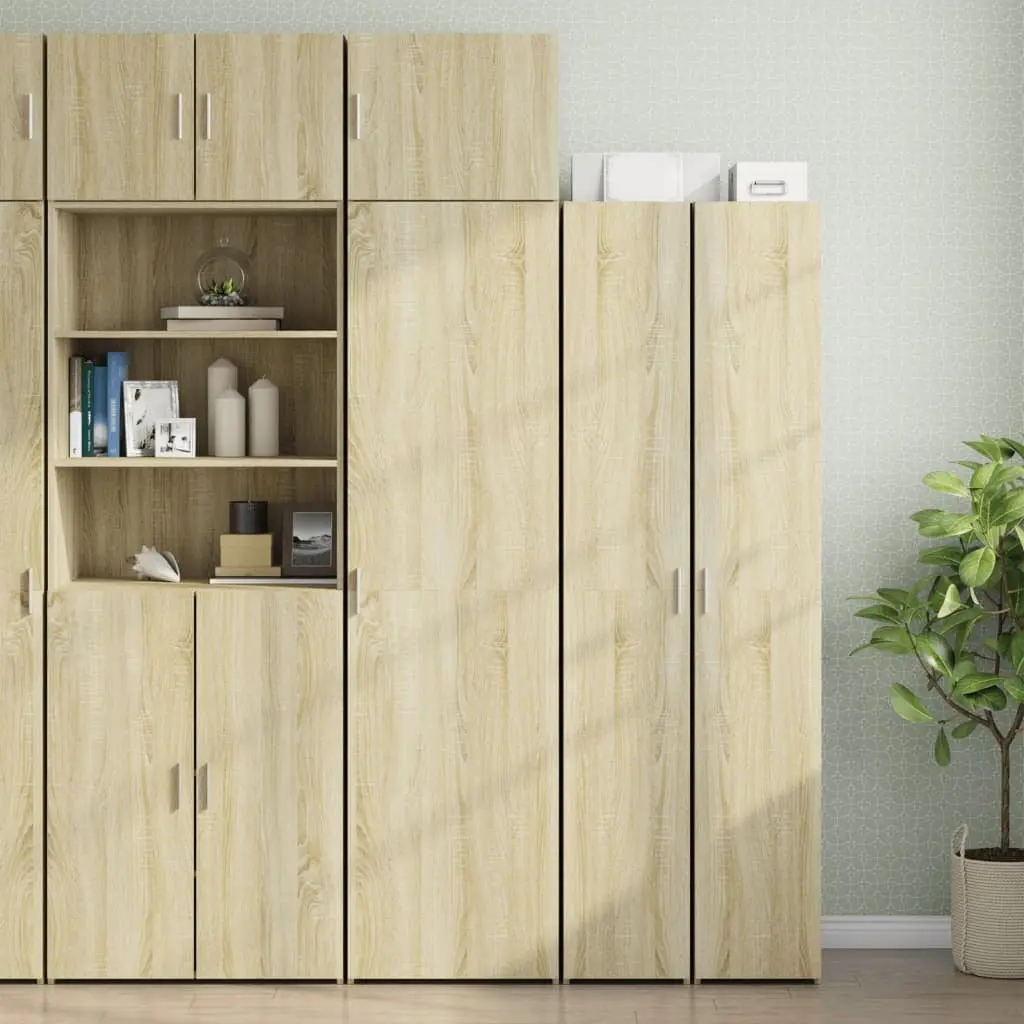 Wall Cabinet Brown Sonoma Oak Hanging Storage Floating Shelving Unit Home