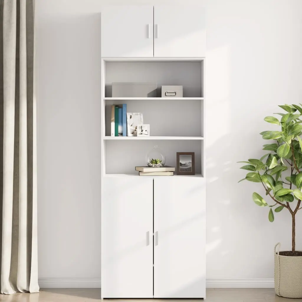 Wall Cabinet Storage Engineered Wood White 80 x 42.5 x 40 cm