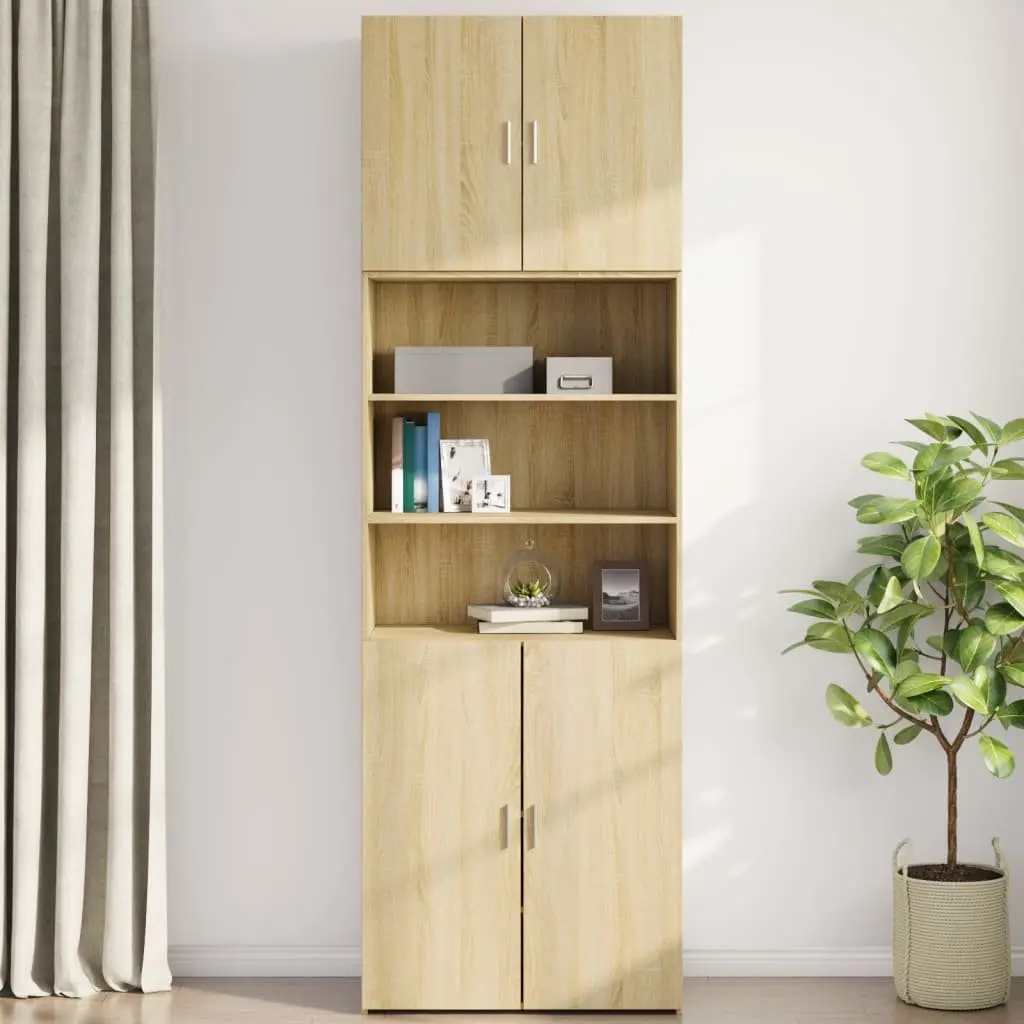 Wall Cabinet Brown Engineered Wood Storage Hanging Buffet Sideboard 80x42.5x64cm