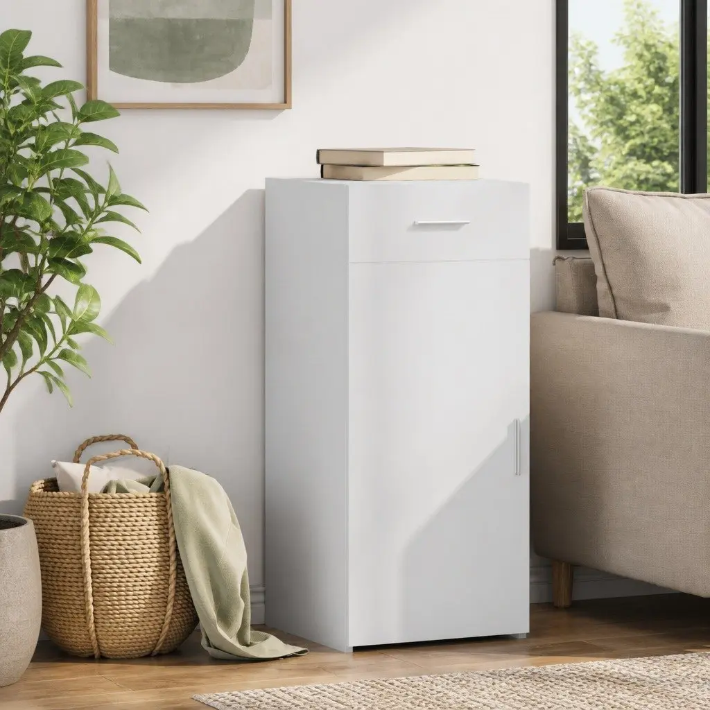 Sideboard Storage Cabinet White Engineered Wood 40 x 42.5 x 93 cm