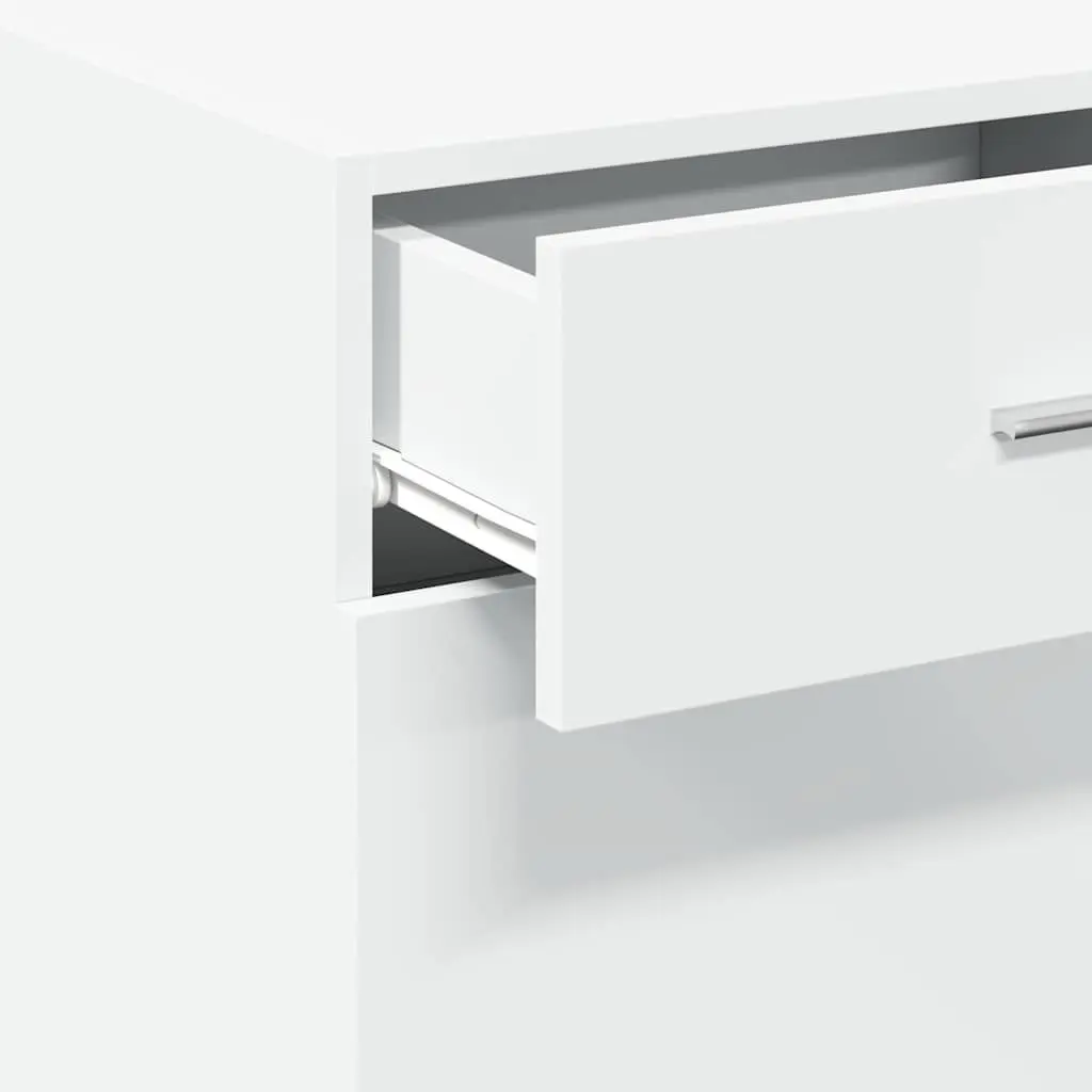 White Sideboard Cabinet Storage Cupboard with Drawer Door Engineered Wood