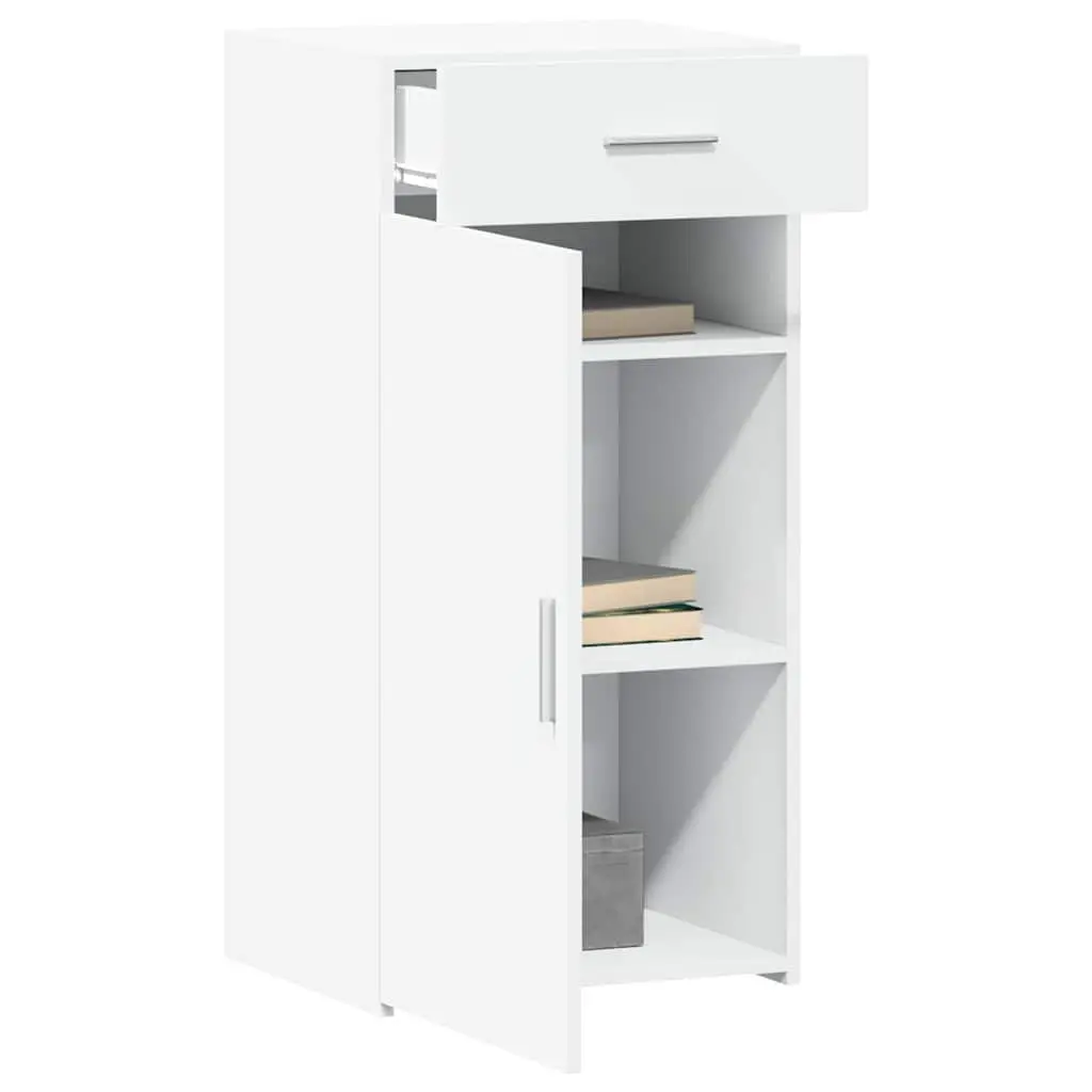 White Sideboard Cabinet Storage Cupboard with Drawer Door Engineered Wood