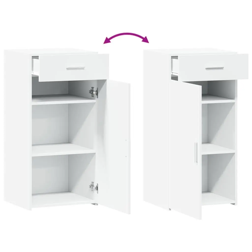 White Sideboard Cabinet Storage Cupboard with Drawer Door Engineered Wood