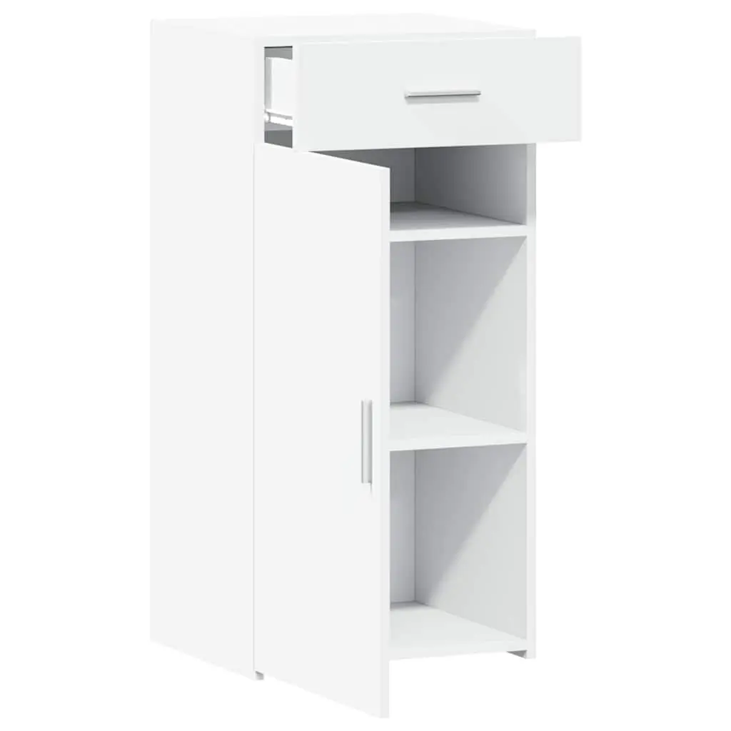 White Sideboard Cabinet Storage Cupboard with Drawer Door Engineered Wood