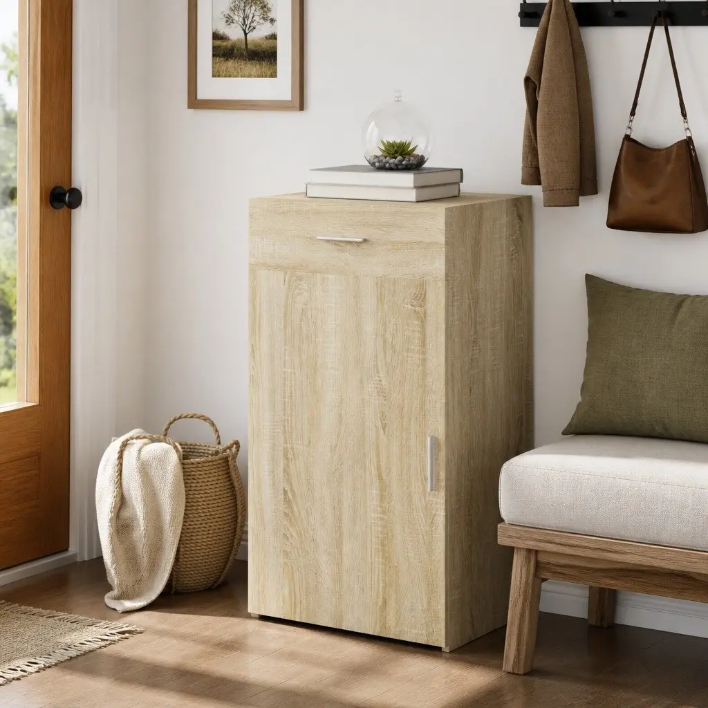 Sideboard Brown Engineered Wood 50x42.5x93 cm Storage Cabinet Cupboard