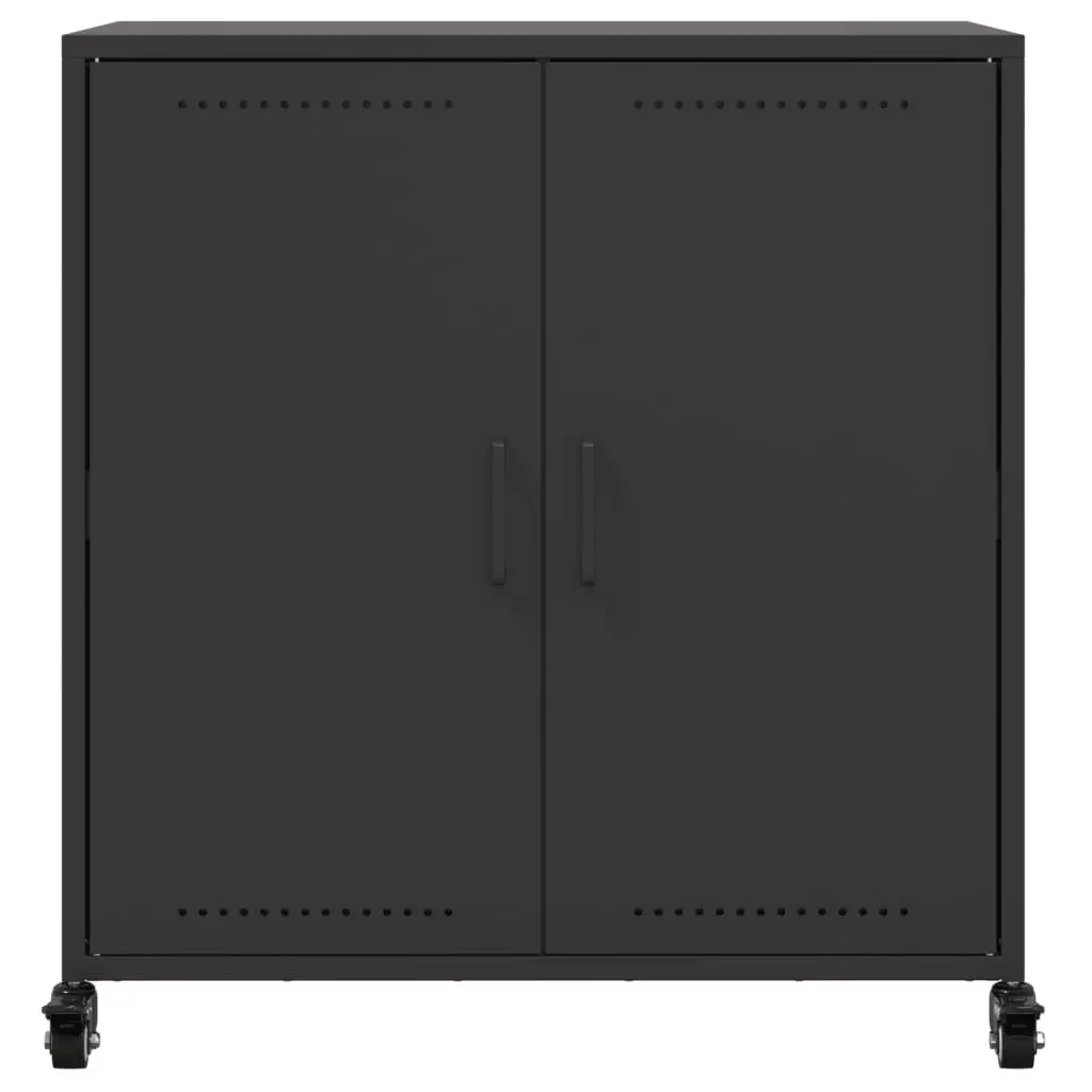 Sideboard Black Storage Cabinet Durable Steel 68W x 39D x 72H cm