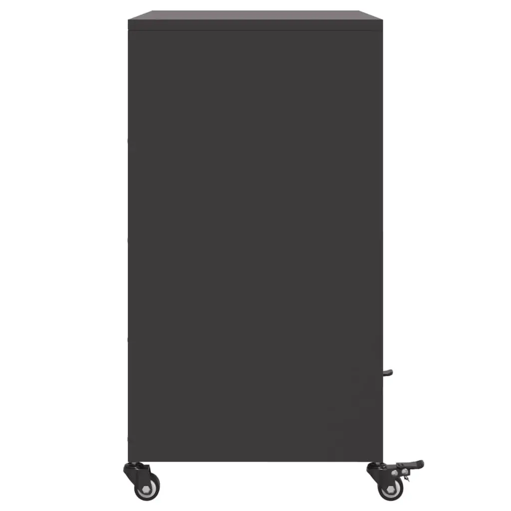 Sideboard Black Storage Cabinet Durable Steel 68W x 39D x 72H cm