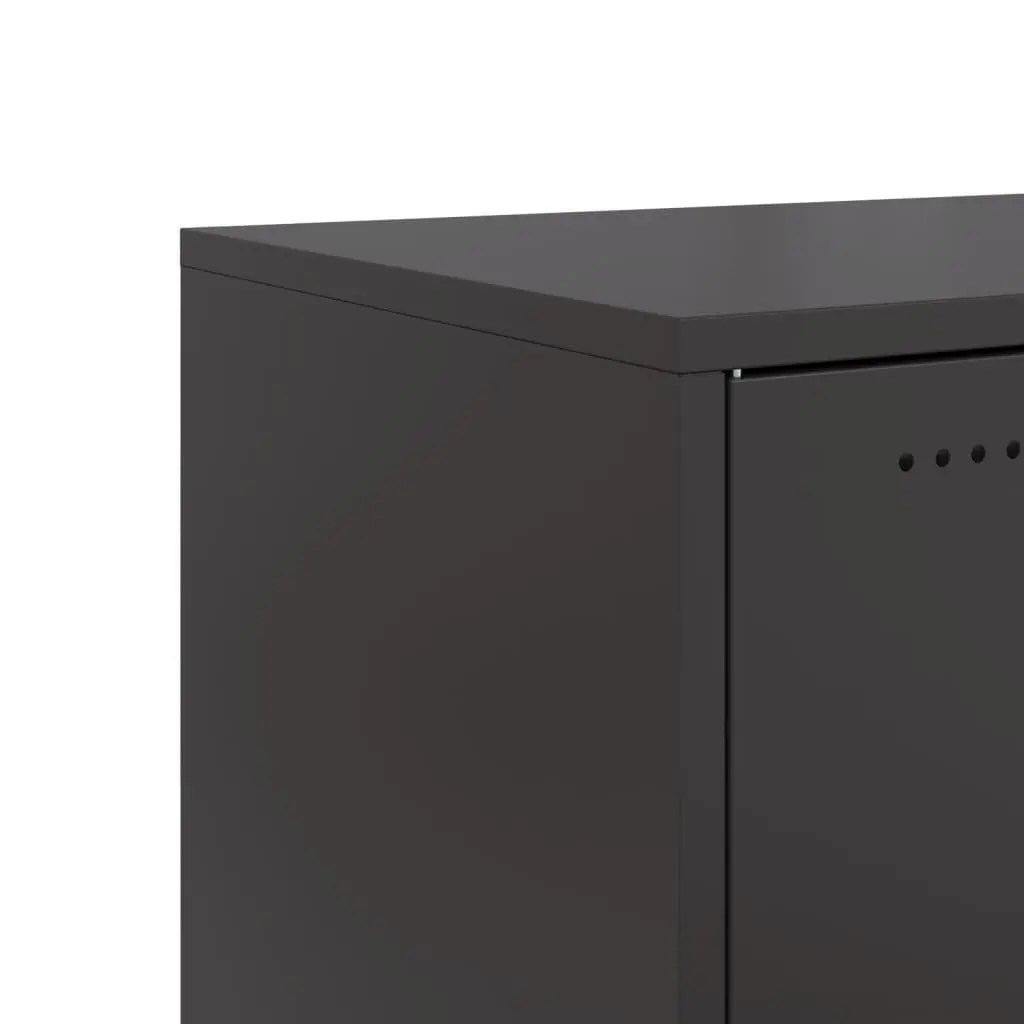 Sideboard Black Storage Cabinet Durable Steel 68W x 39D x 72H cm