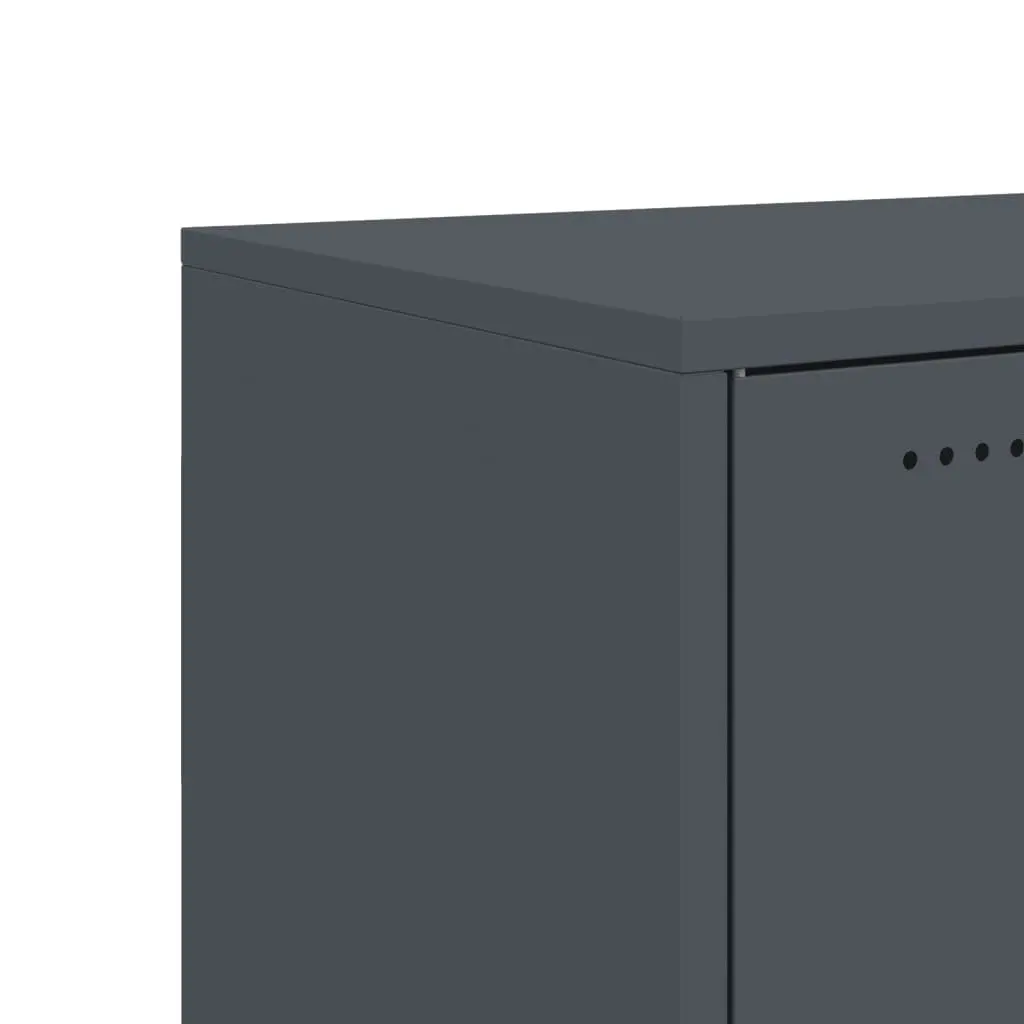 Sideboard Anthracite Storage Cabinet with Wheels 100.5 x 39 x 72 cm