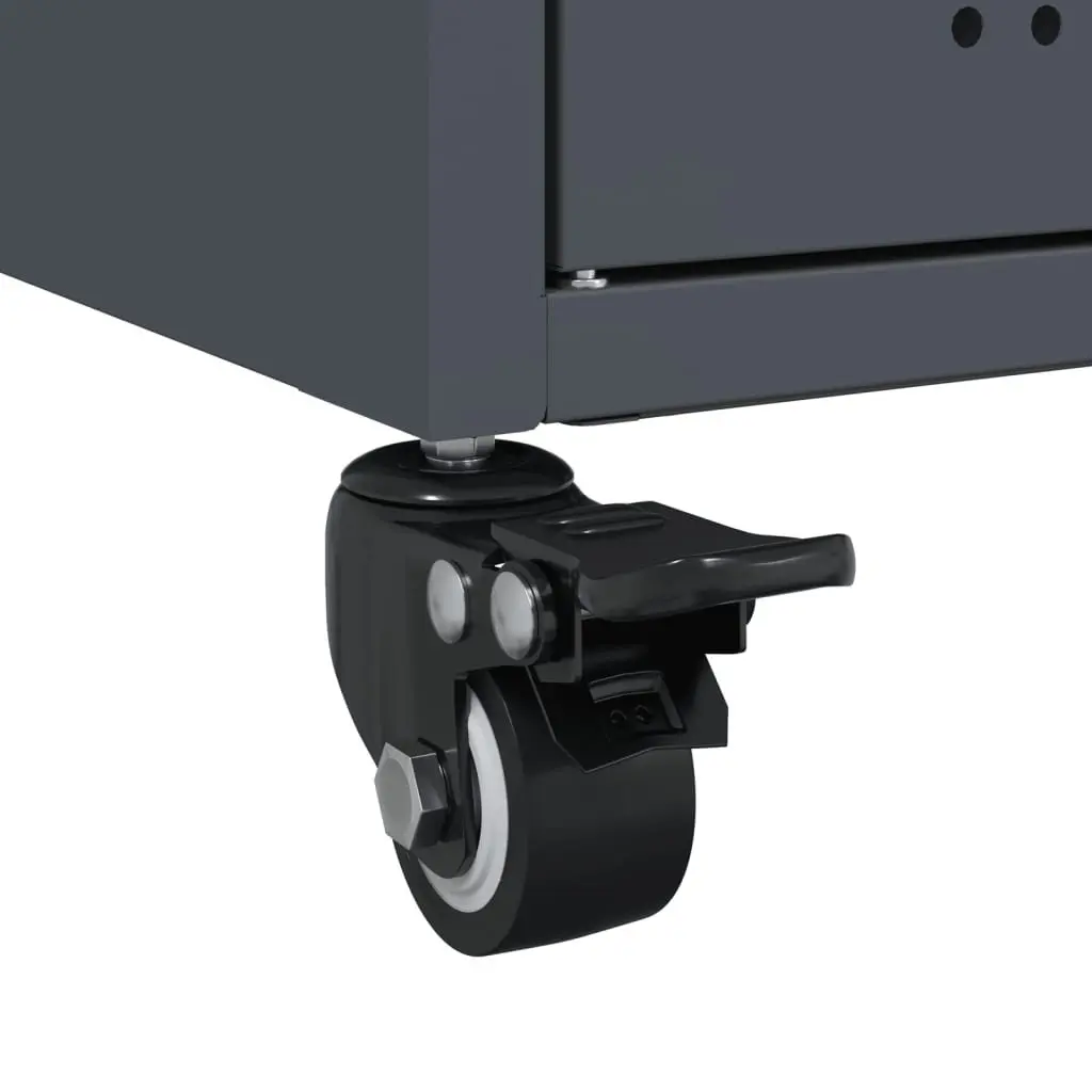 Sideboard Anthracite Storage Cabinet with Wheels 100.5 x 39 x 72 cm