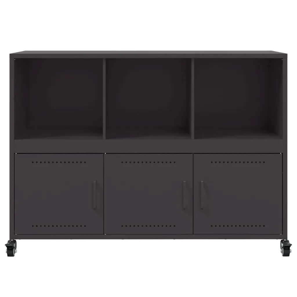 Sideboard Black Storage Cabinet with Wheels Buffet Furniture Hallway Living Room