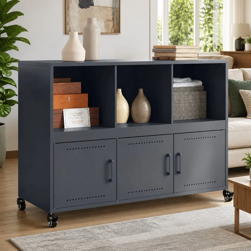 Sideboard Anthracite Steel Construction 100.5 x 39 x 72 cm