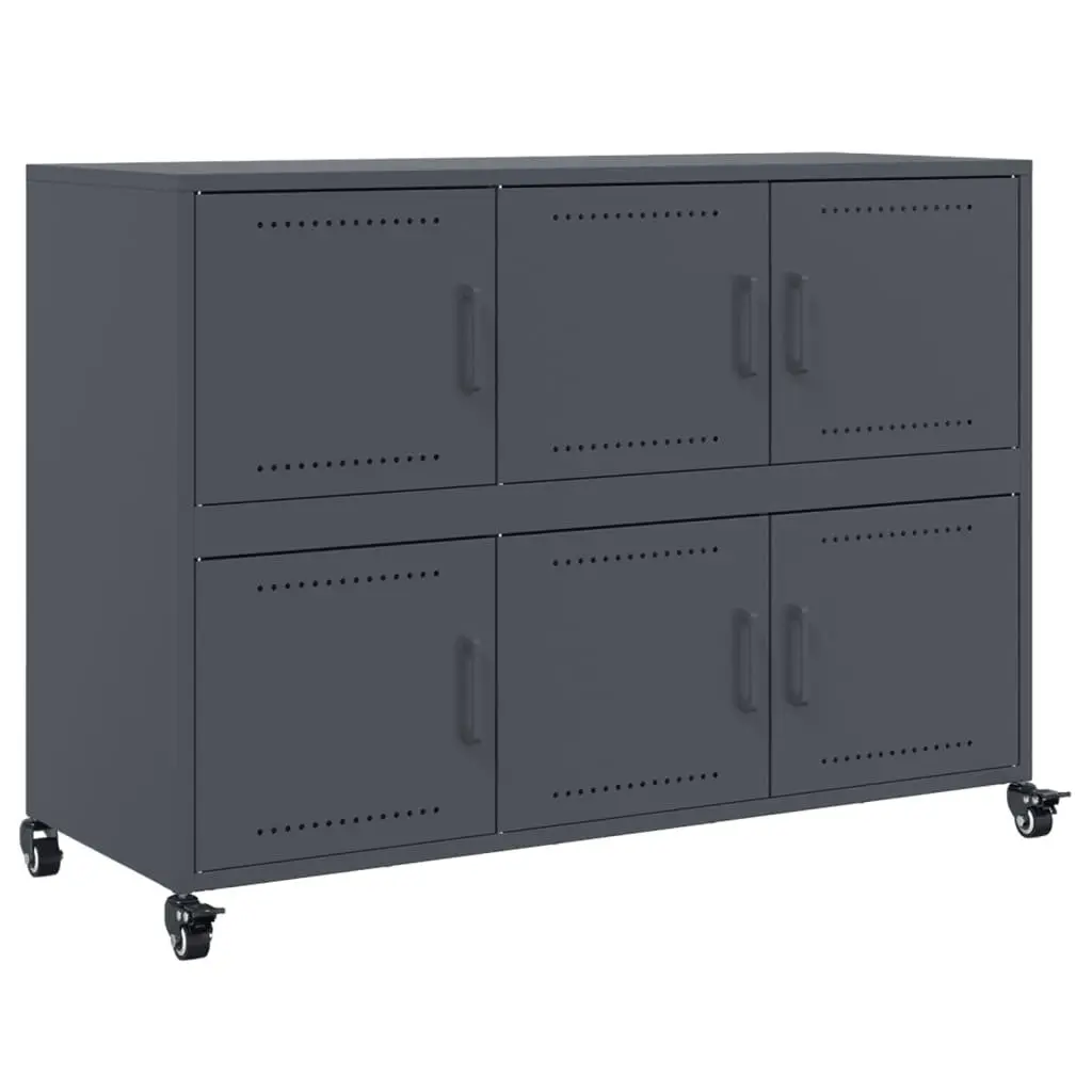 Sideboard Anthracite Storage Cabinet with Wheels Anthracite 100.5x39x72 cm