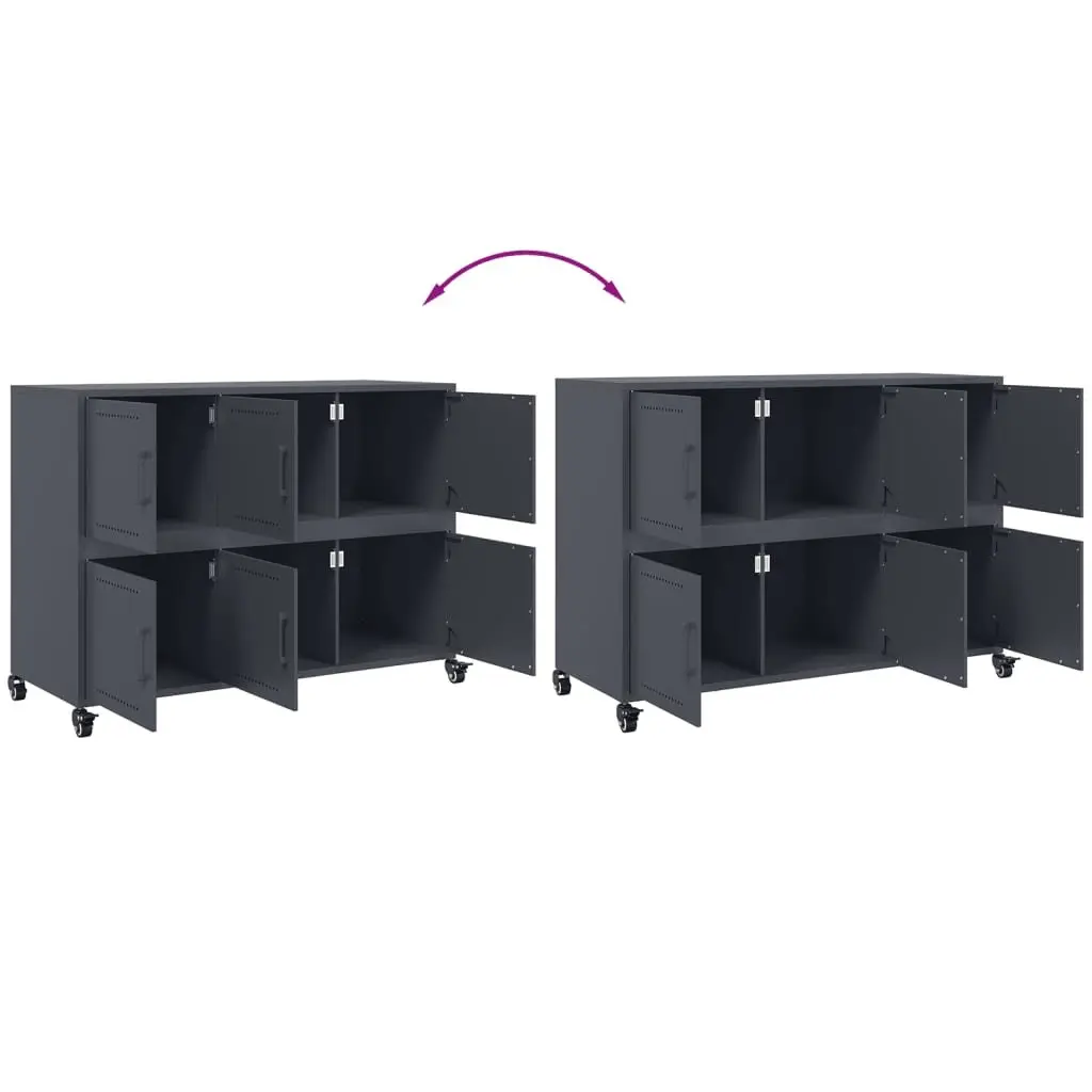 Sideboard Anthracite Storage Cabinet with Wheels Anthracite 100.5x39x72 cm