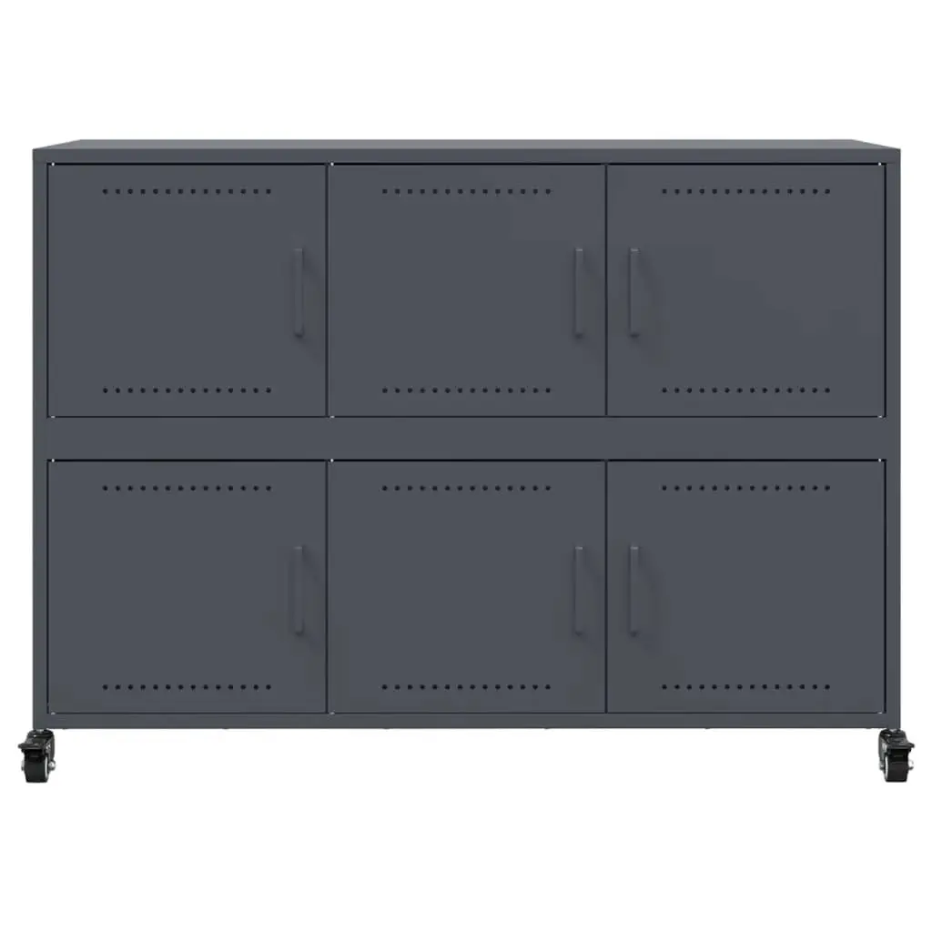 Sideboard Anthracite Storage Cabinet with Wheels Anthracite 100.5x39x72 cm