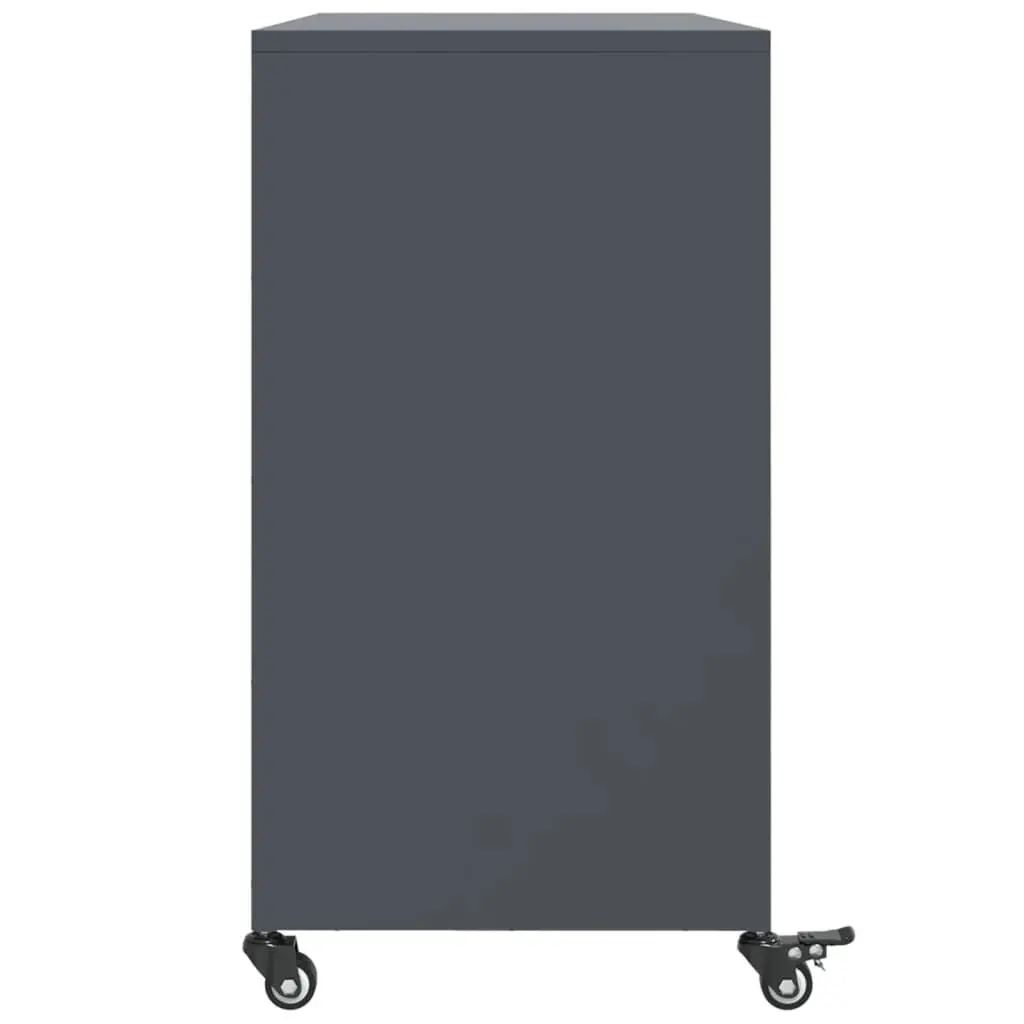 Sideboard Anthracite Storage Cabinet with Wheels Anthracite 100.5x39x72 cm