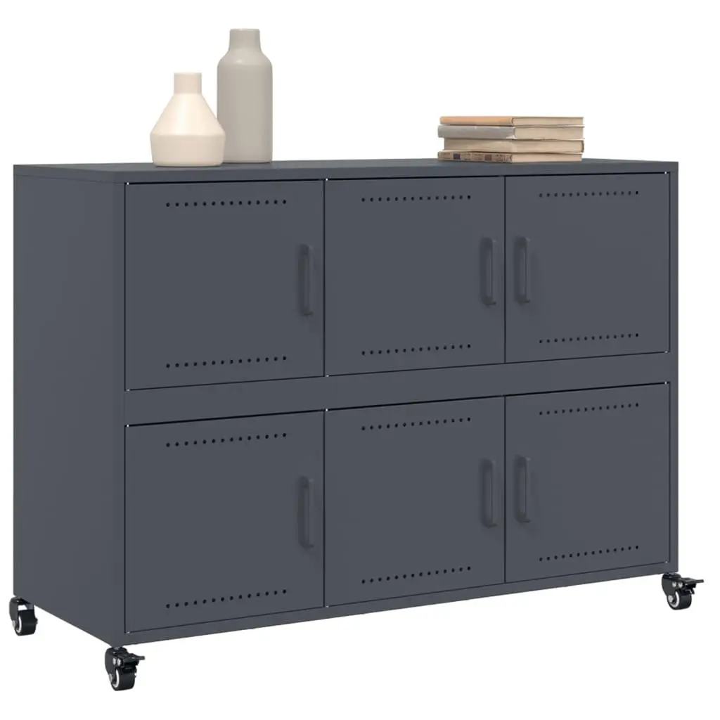Sideboard Anthracite Storage Cabinet with Wheels Anthracite 100.5x39x72 cm