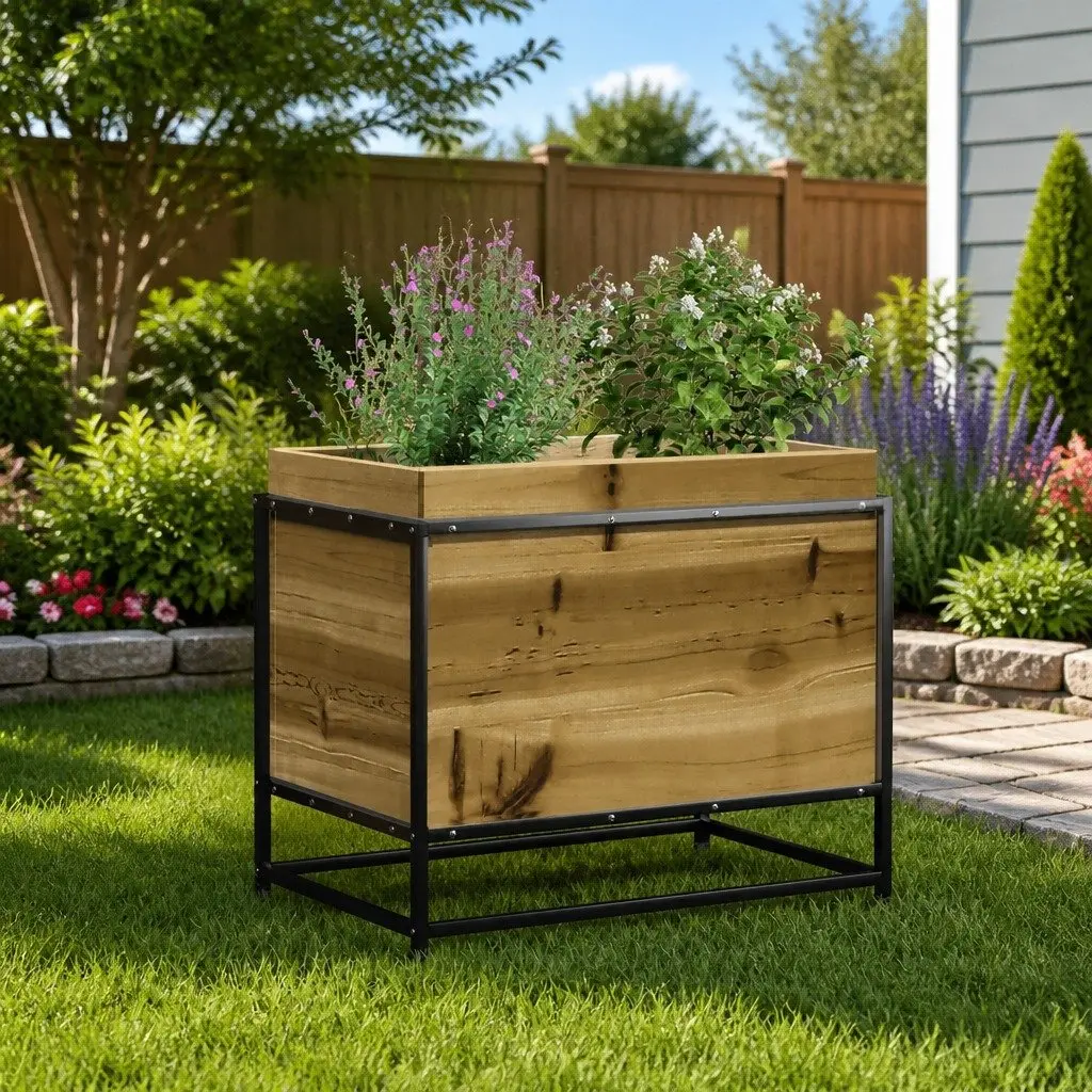 Garden Planter Box Impregnated Pine Wood 60x40x50cm Outdoor Patio Flower Bed