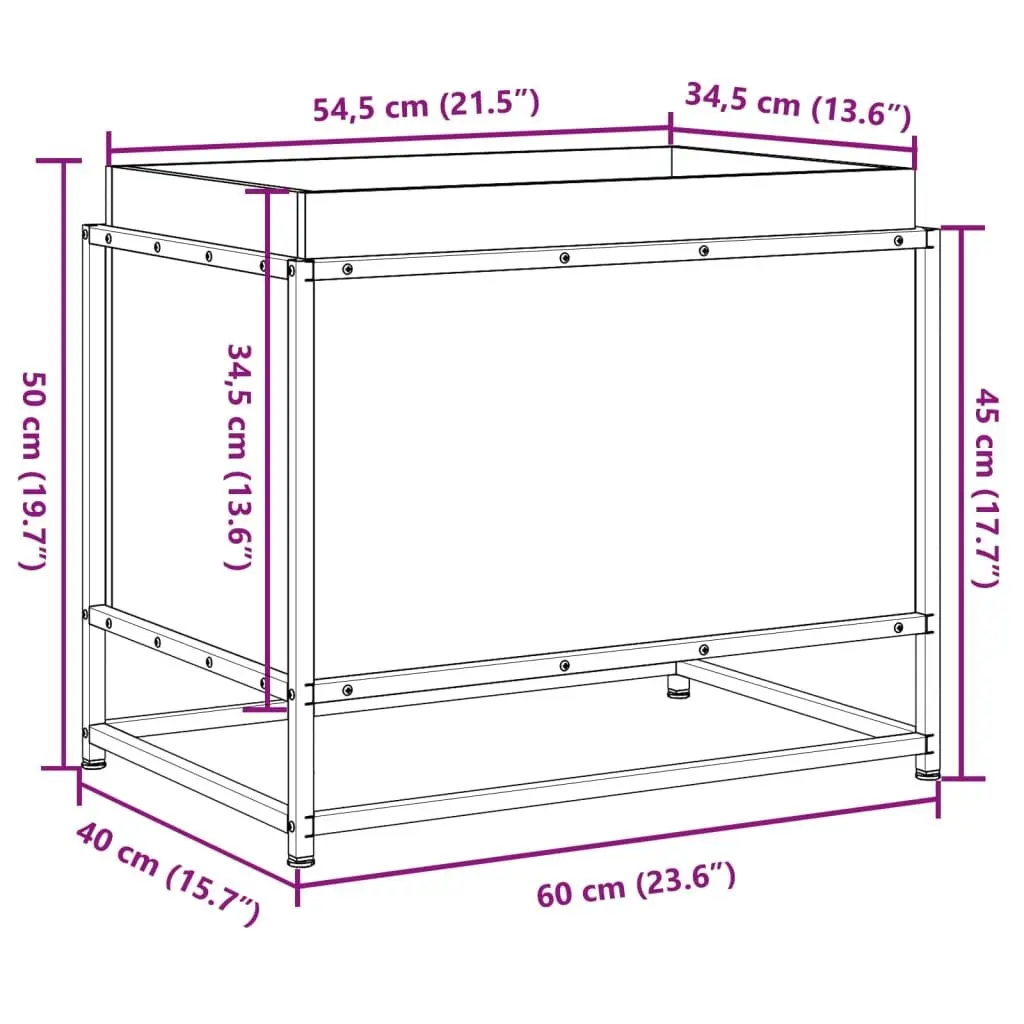 Garden Planter Box Impregnated Pine Wood 60x40x50cm Outdoor Patio Flower Bed