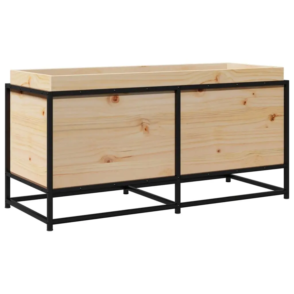Raised Garden Planter Box Solid Pine Wood Brown Outdoor Decoration 100x40x50cm