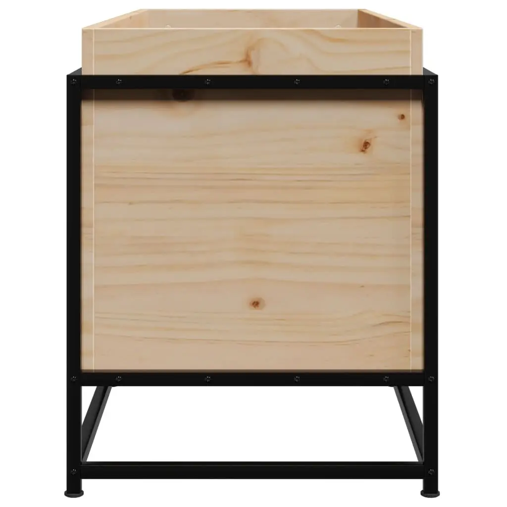Raised Garden Planter Box Solid Pine Wood Brown Outdoor Decoration 100x40x50cm