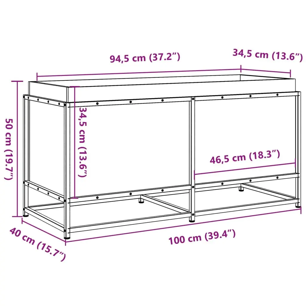 Raised Garden Planter Box Solid Pine Wood Brown Outdoor Decoration 100x40x50cm