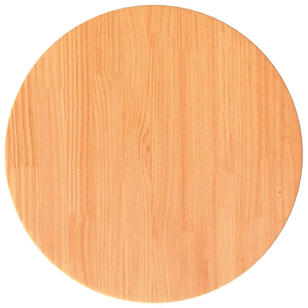 Round Solid Pinewood Table Top Brown 40cm Round Shape Wax Finish
