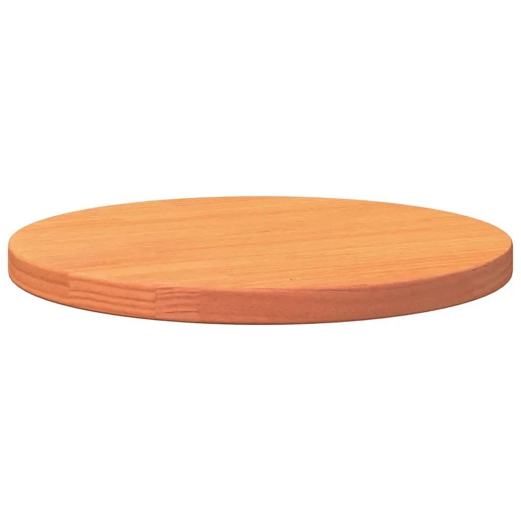 Round Solid Pinewood Table Top Brown 40cm Round Shape Wax Finish