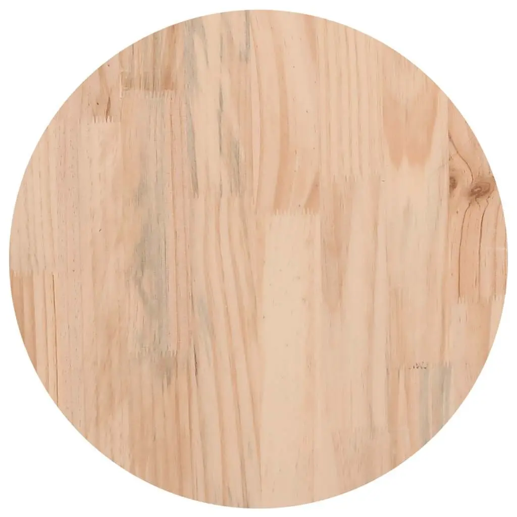 Round Solid Pinewood Table Top Brown 40cm Round Shape Wax Finish