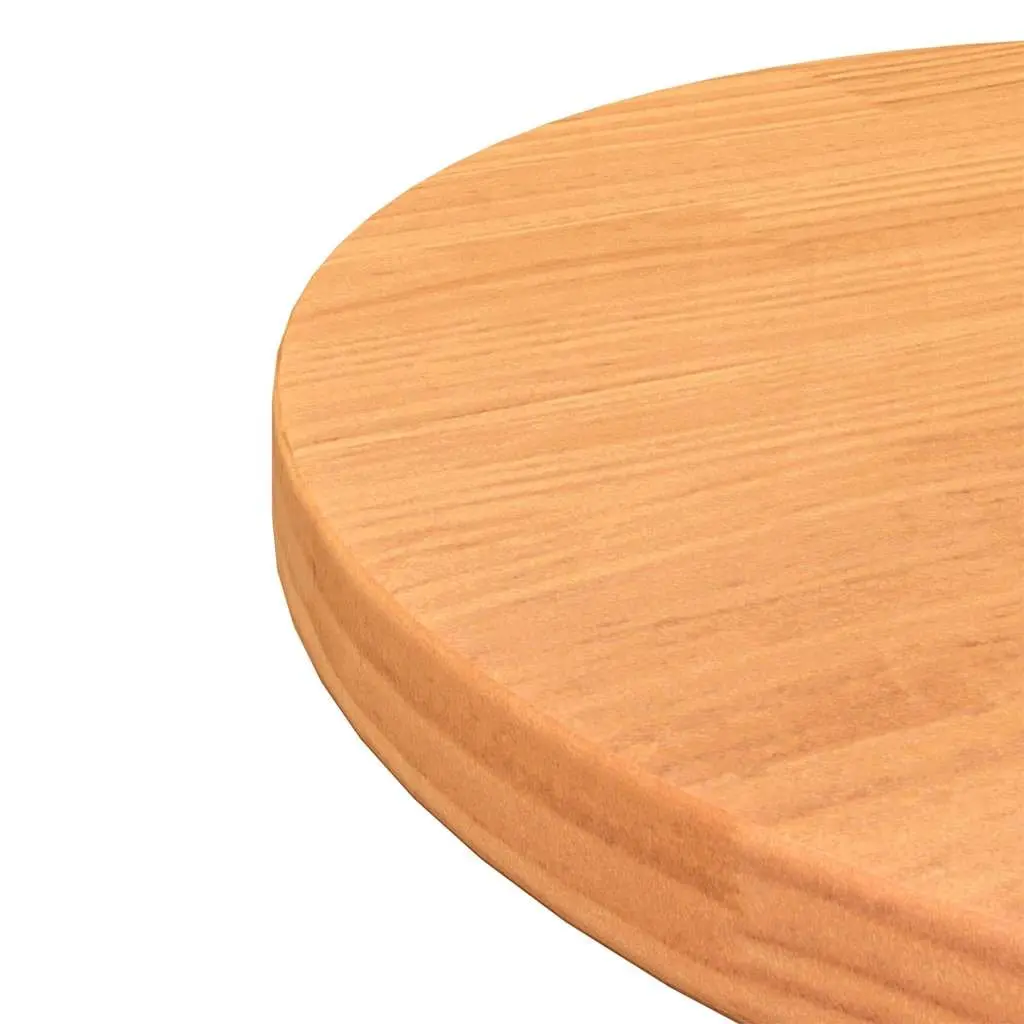 Round Solid Pinewood Table Top Brown 40cm Round Shape Wax Finish