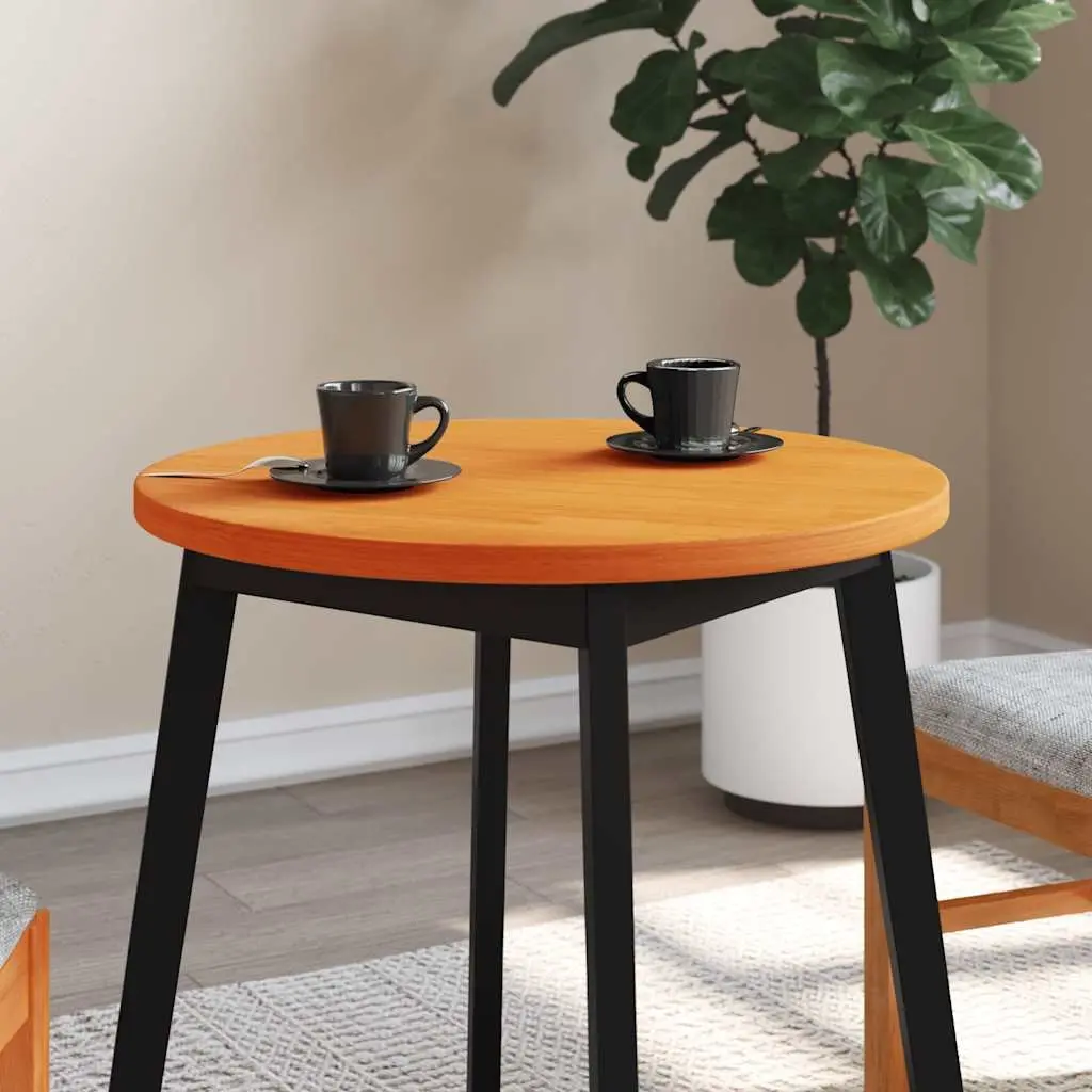 Round Wooden Table Top Brown Ø60cm Solid Pinewood Coffee Dining Furniture