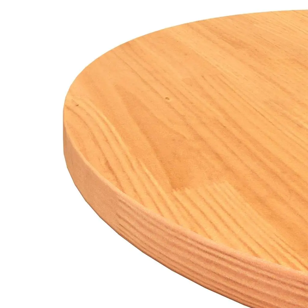 Round Wooden Table Top Brown Solid Pine Wood 70 cm