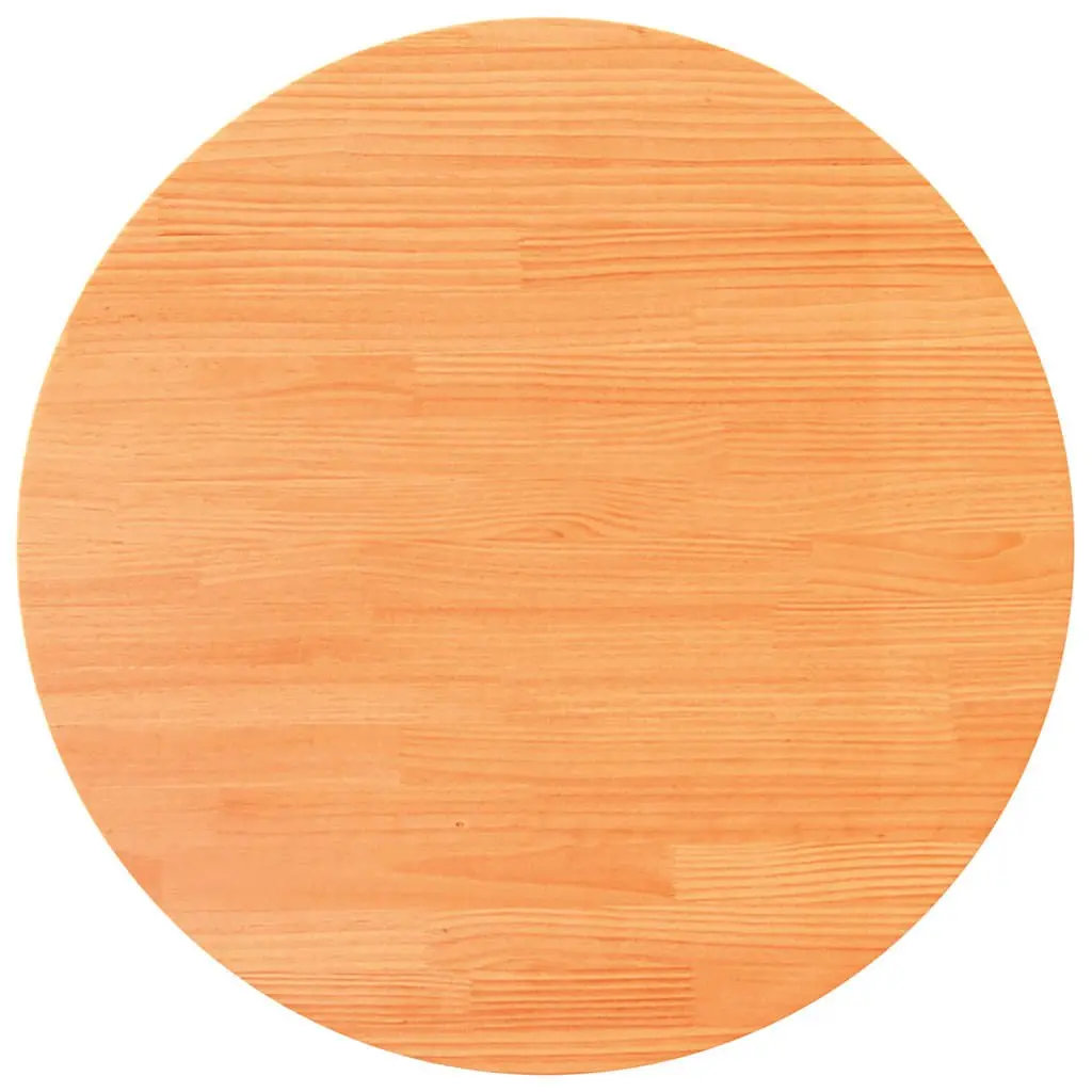 Round Wooden Table Top Solid Pine Wood Brown Ø80cm