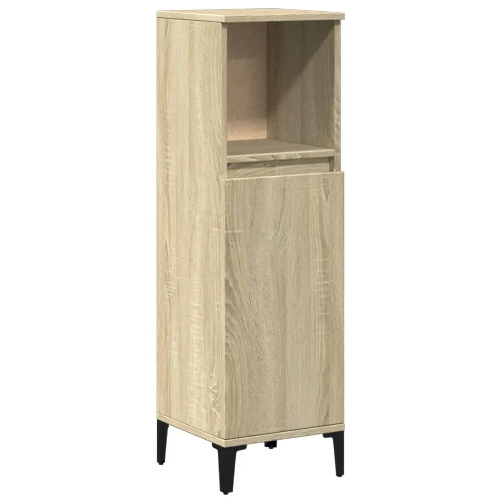 Bathroom Vanity Cabinet Brown 30x30x100cm Storage Engineered Wood Cupboard
